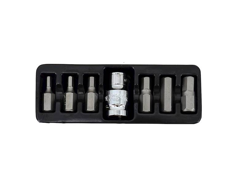 KOŃCÓWKI IMBUSOWE 7 cz. 4-12 mm + adapter