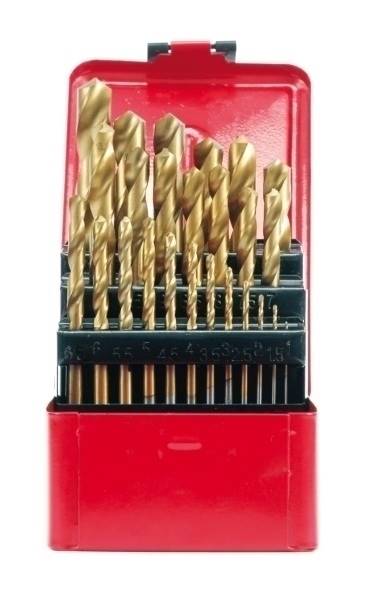 WIERTŁA DO METALU TYTAN KPL. 25 szt. 1 - 13 mm.