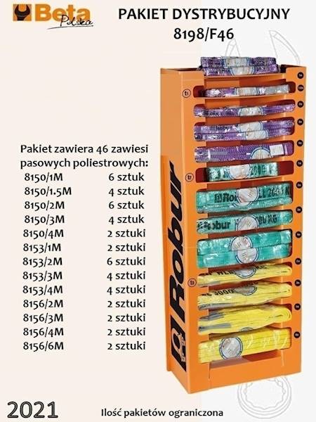 ZAWIESIA PASOWE Z EKSPOZYTOREM 46szt. 
