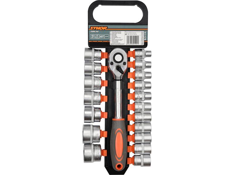 KLUCZE NASADOWE 19 SZT. 1/2"  KPL. GRZECH