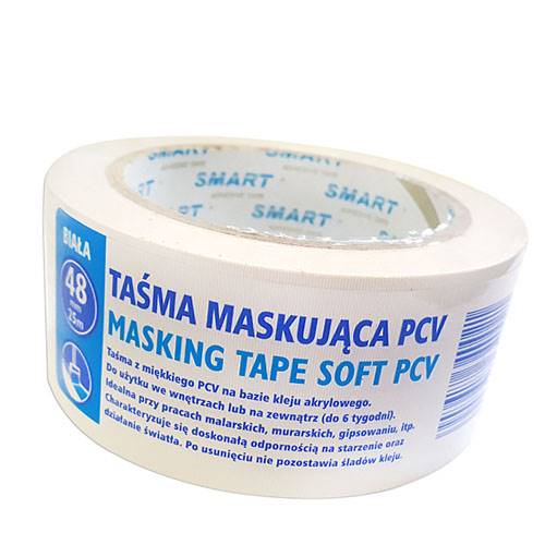 Taśma malarska maskująca PVC 48x25m biała