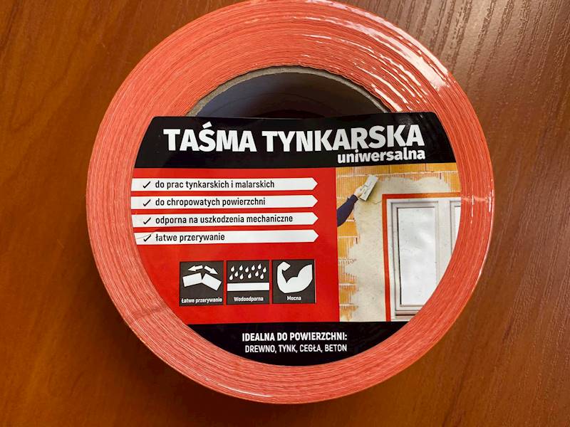 Taśma tynkarska pomarańczowa PVC 48mmx50m
