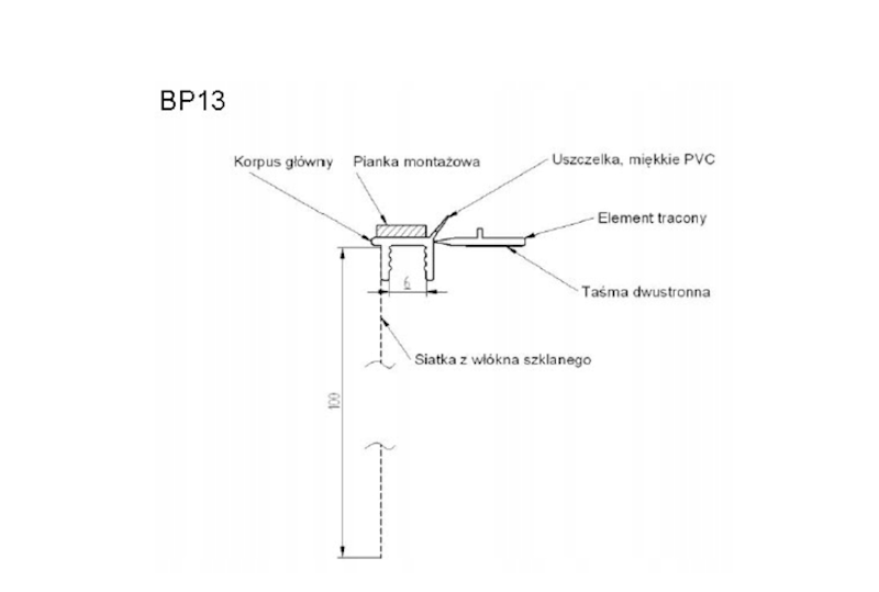 BP13 Listwa przyokienna 9/3 z siatka z.dąb 3m