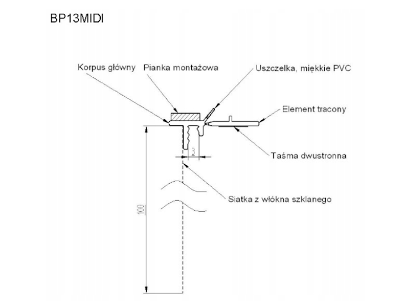 BP13 Listwa przyokienna 9/3 MIDI z siatką 2m