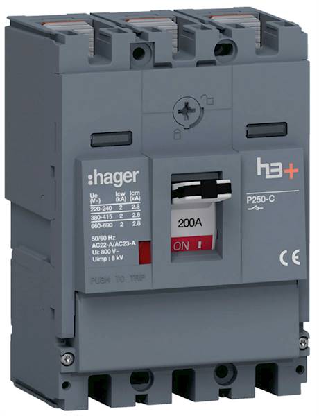 MCCB rozłącznik mocy h3+ P250 3P 200A