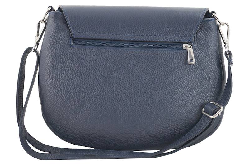 Duża torebka listonoszka ze skóry 641 CZARNA