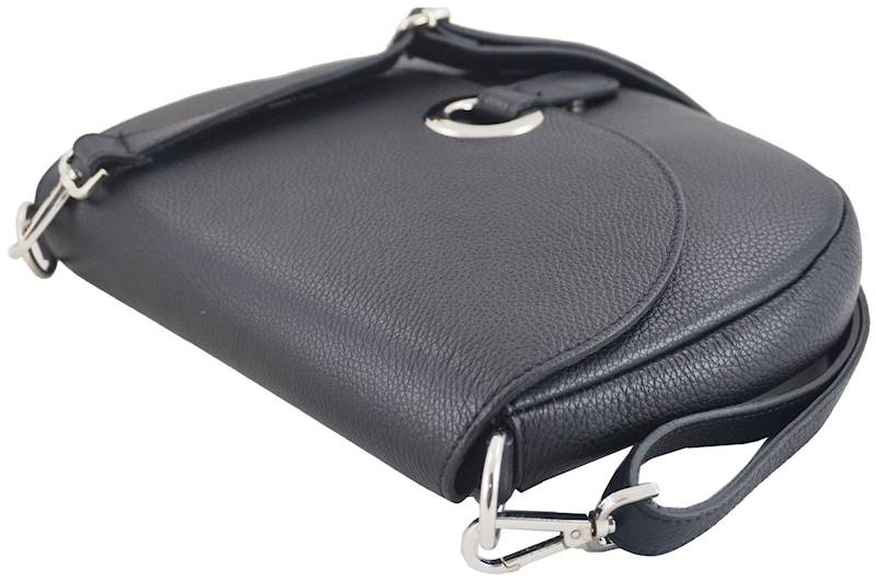 Duża torebka listonoszka ze skóry 641 CZARNA