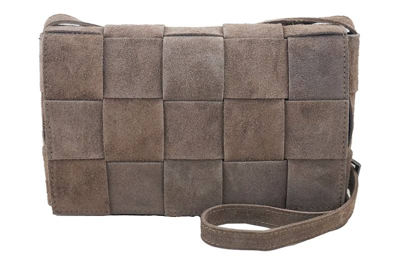 888 Torebka listonoszka zamszowa  Beżowa ciemna