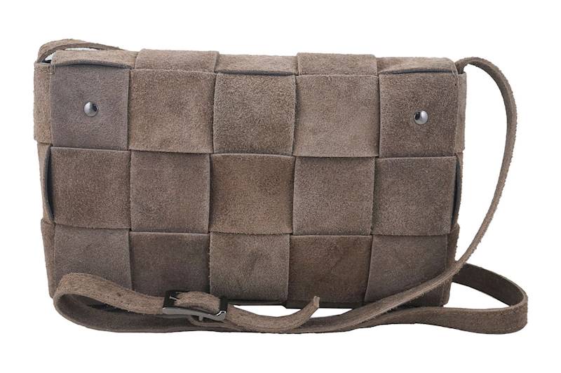 888 Torebka listonoszka zamszowa  Beżowa ciemna