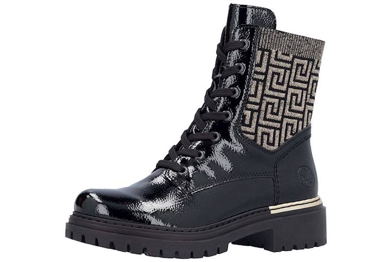 RIEKER 72607-00 CZARNY- ZŁOTY • Rozm. D.: 38