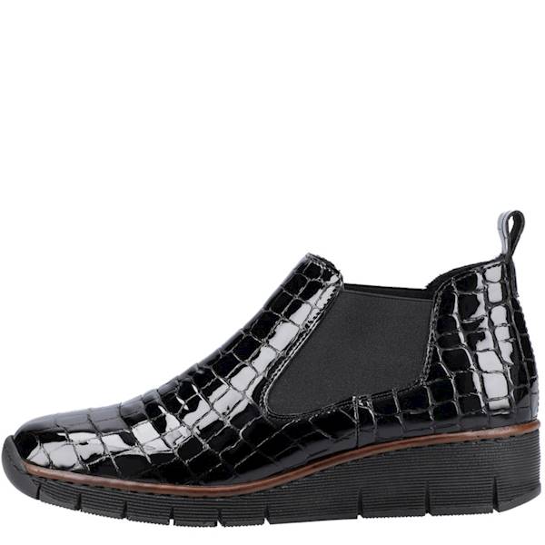 RIEKER 53794-01 CZARNE lakierowane