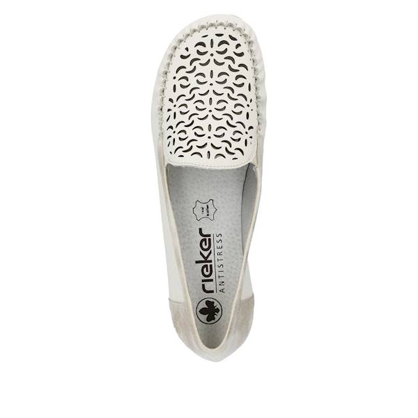 RIEKER mokasyny L6350-60 CREMOWY • Rozm. D.: 41