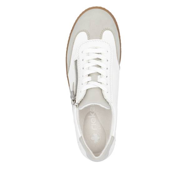 RIEKER SNEAKERSY L9700-80 BIAŁO SZARE  • Rozm. D.: 38