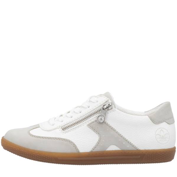 RIEKER SNEAKERSY L9700-80 BIAŁO SZARE  • Rozm. D.: 38