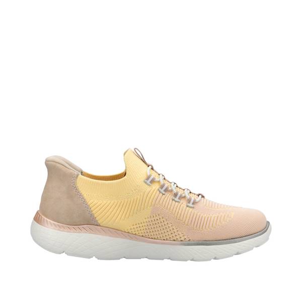 RIEKER SNEAKERSY M5066-68 RÓŻOWO ŻÓŁTE  • Rozm. D.: 37