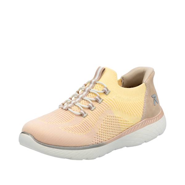 RIEKER SNEAKERSY M5066-68 RÓŻOWO ŻÓŁTE  • Rozm. D.: 37