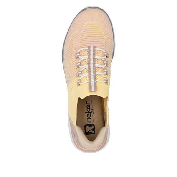 RIEKER SNEAKERSY M5066-68 RÓŻOWO ŻÓŁTE  • Rozm. D.: 40
