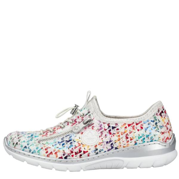 RIEKER SNEAKERSY L3252-90 BIAŁO KOLOROWE
