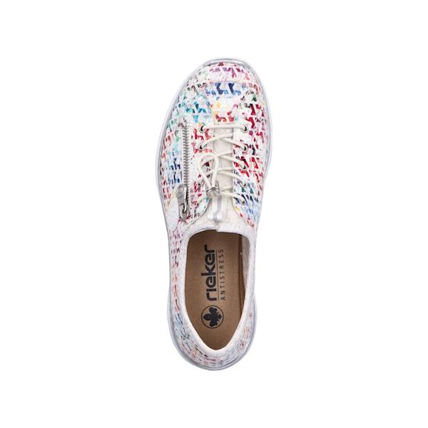 RIEKER SNEAKERSY L3252-90 BIAŁO KOLOROWE • Rozm. D.: 40