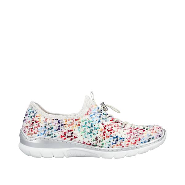 RIEKER SNEAKERSY L3252-90 BIAŁO KOLOROWE • Rozm. D.: 40