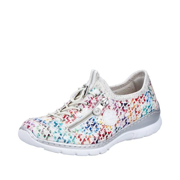 RIEKER SNEAKERSY L3252-90 BIAŁO KOLOROWE • Rozm. D.: 40