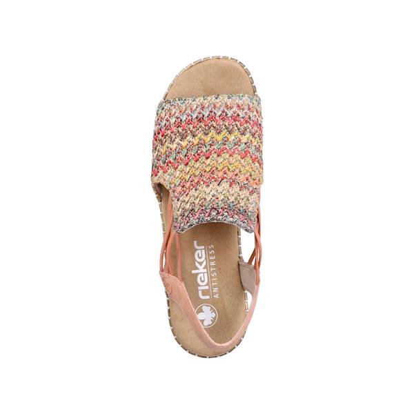 RIEKER sandały V1241-90 BRZOSKWINIOWY MIX • Rozm. D.: 37
