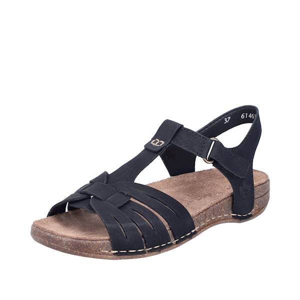 RIEKER sandały 61461-00 czarne • Rozm. D.: 37