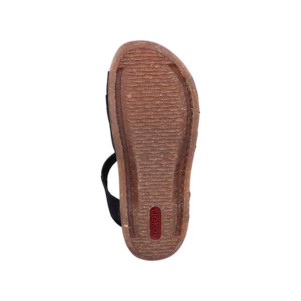 RIEKER sandały 61461-00 czarne • Rozm. D.: 39