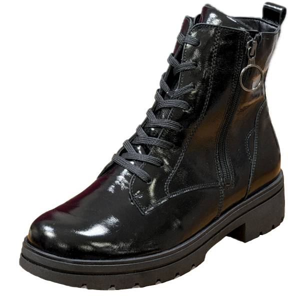 WALDLAUFER trzewik 648803-143 K tęgość-ZOE czarny LAK • Rozm. D.: 37,5