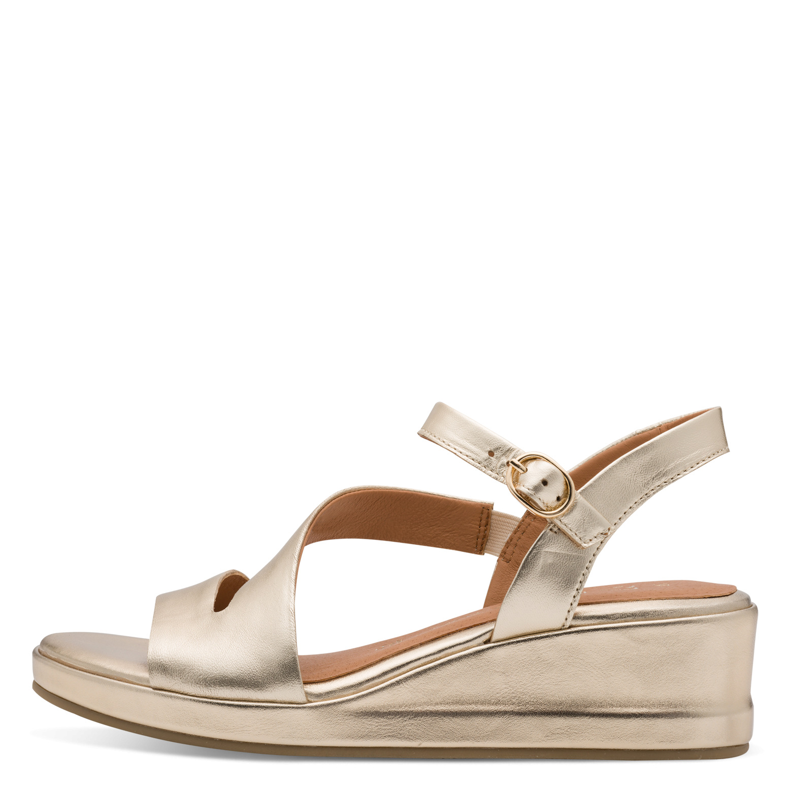 Marco Tozzi 2-28317-46 SANDAŁ NA KOTURNIE ZŁOTY • Rozm. D.: 38