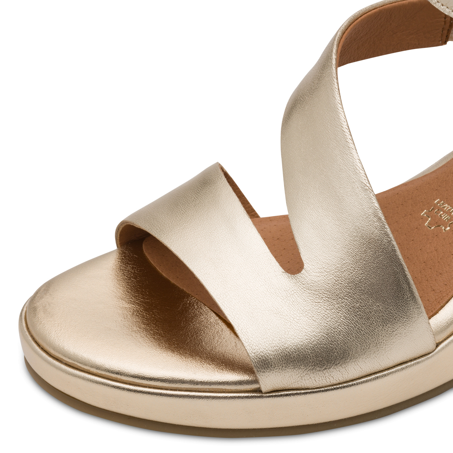 Marco Tozzi 2-28317-46 SANDAŁ NA KOTURNIE ZŁOTY • Rozm. D.: 41