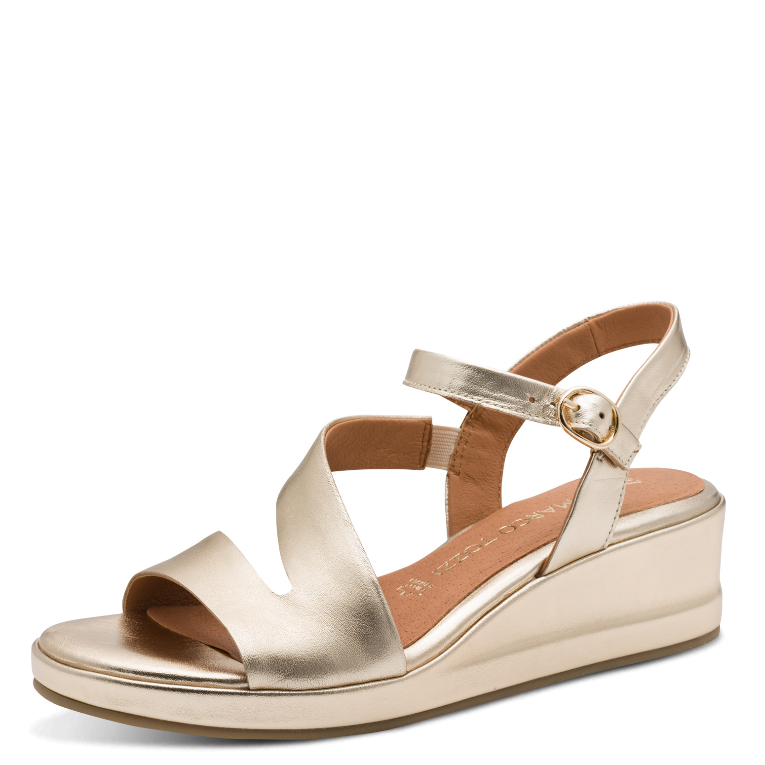 Marco Tozzi 2-28317-46 SANDAŁ NA KOTURNIE ZŁOTY • Rozm. D.: 41