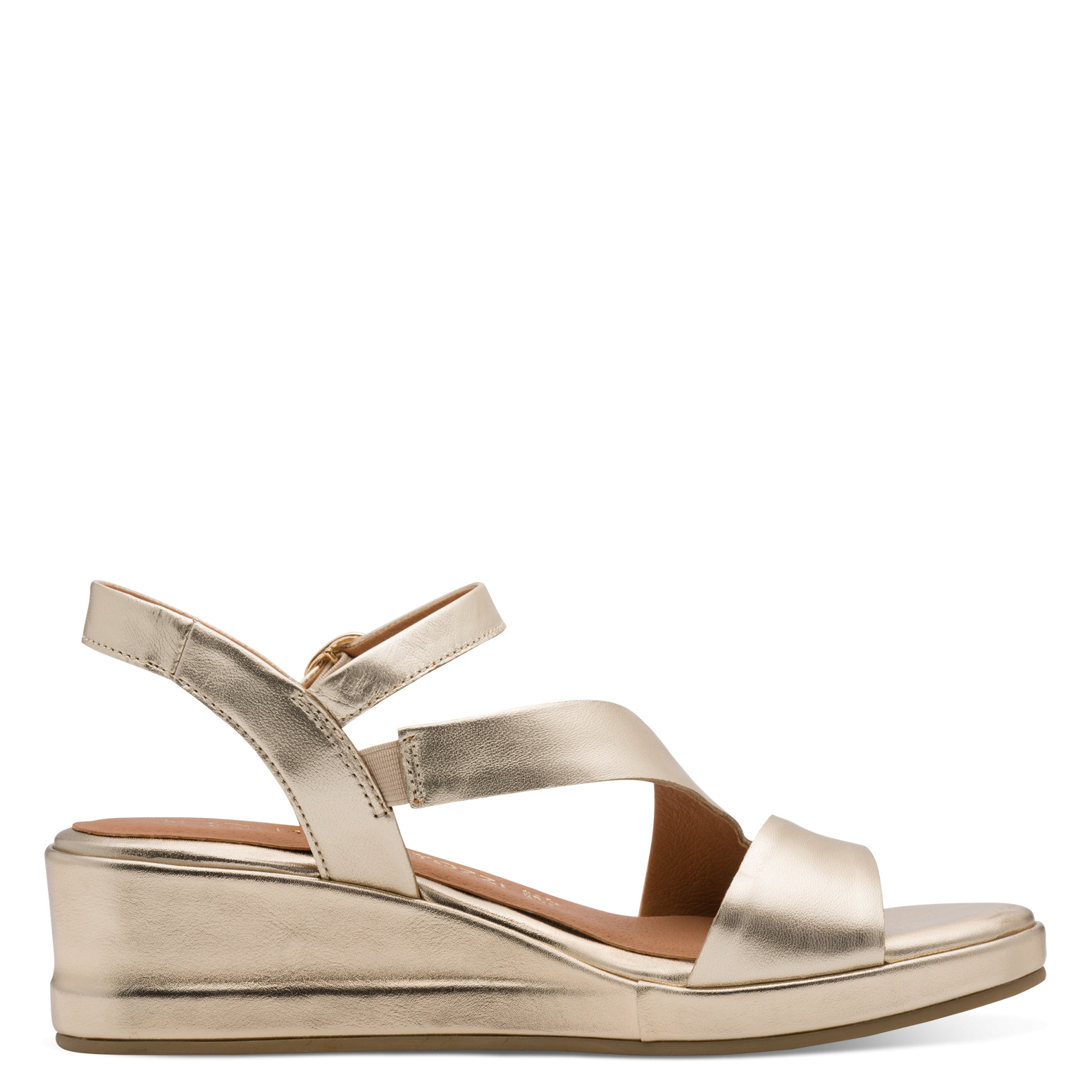 Marco Tozzi 2-28317-46 SANDAŁ NA KOTURNIE ZŁOTY • Rozm. D.: 41