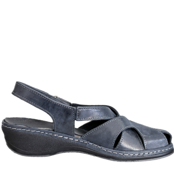 SUAVE 720042 NIEBIESKI SANDAŁ NA KOTURNIE • Rozm. D.: 40