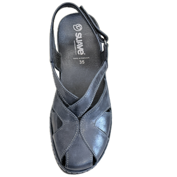 SUAVE 720042 NIEBIESKI SANDAŁ NA KOTURNIE • Rozm. D.: 38