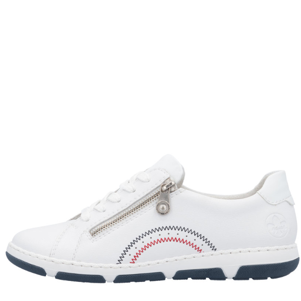 RIEKER sneakersy 42424-80 BIAŁY + MIX • Rozm. D.: 40