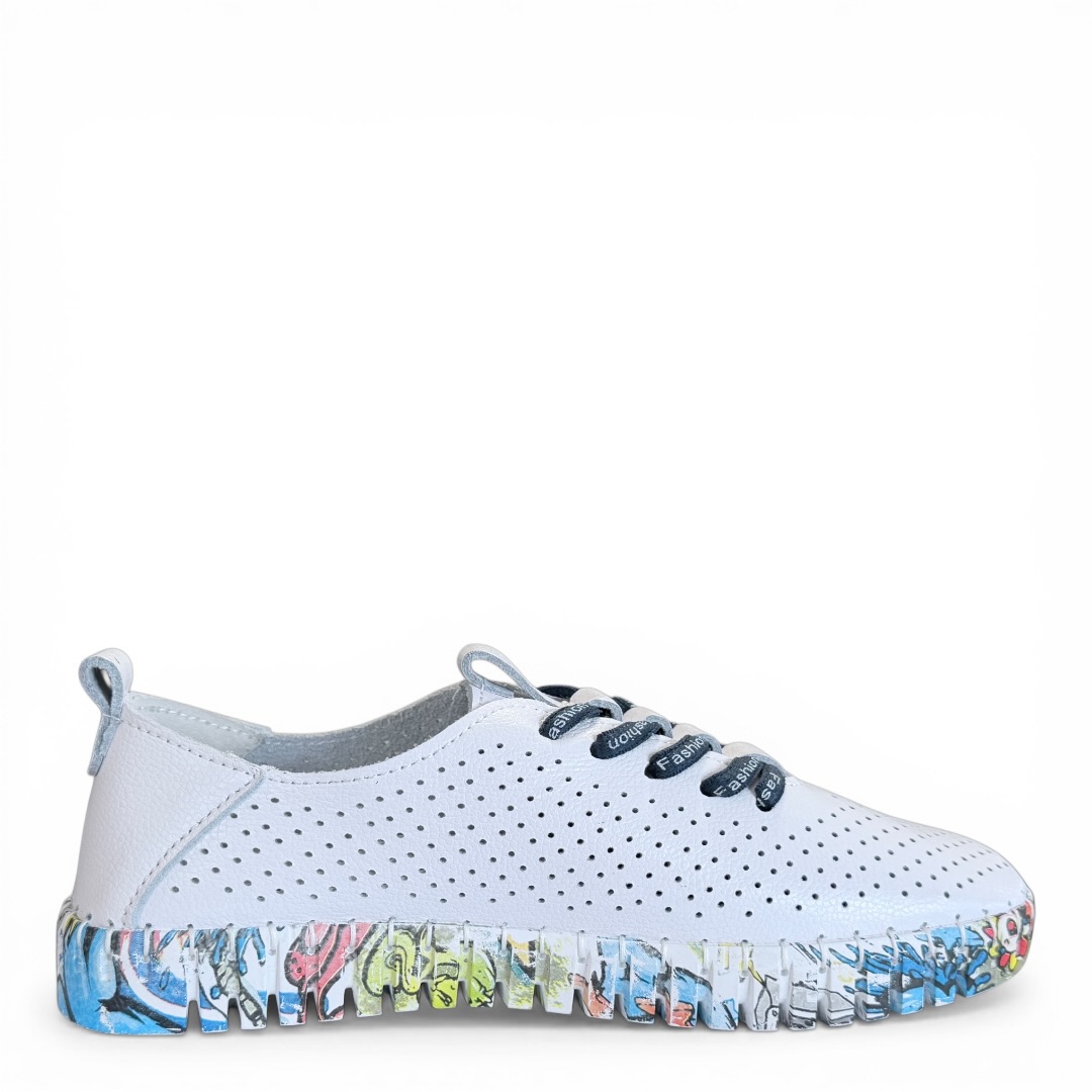 SOKOLSKI KEN W26-609 PÓŁBUTY AŻUROWE BIAŁE COMB • Rozm. D.: 37