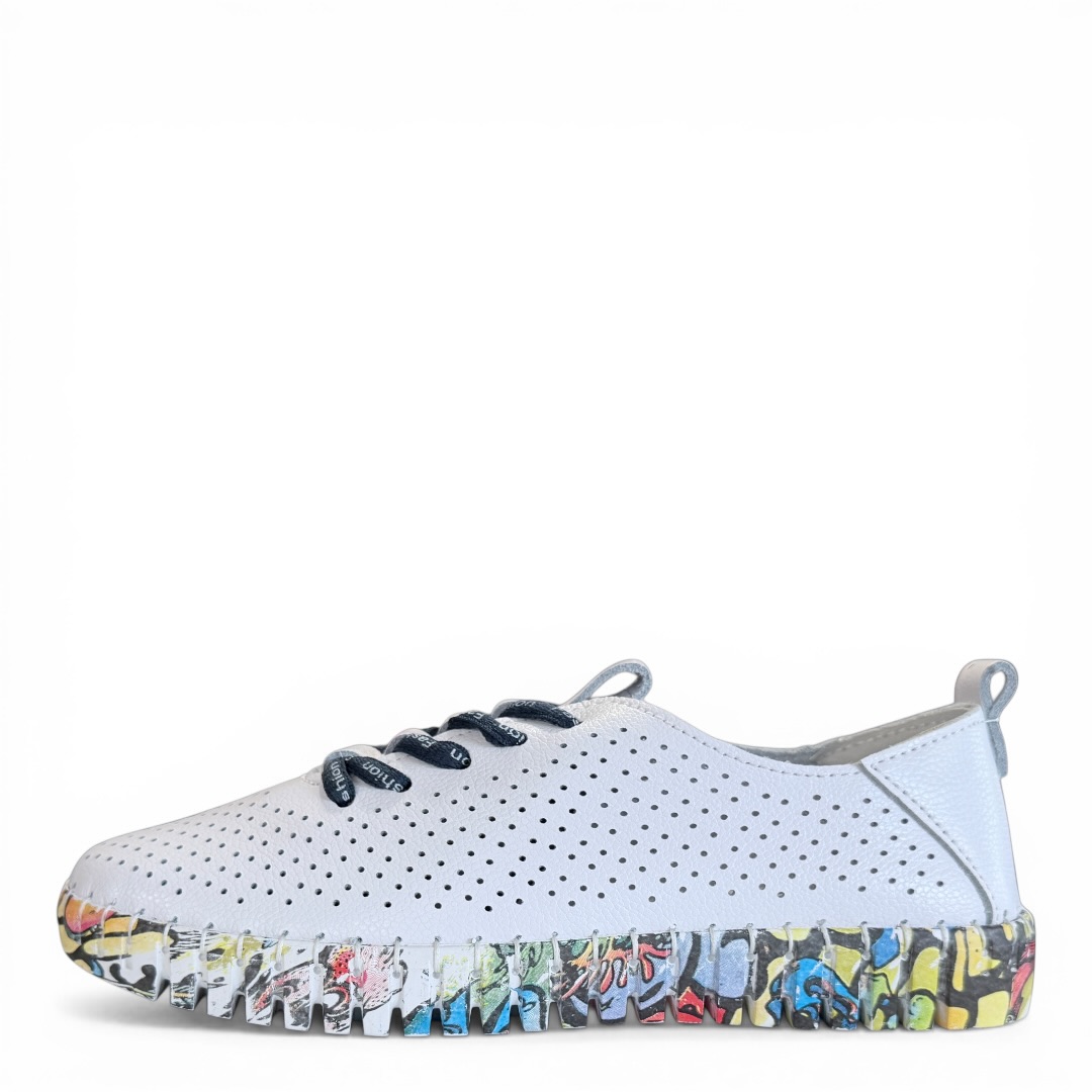 SOKOLSKI KEN W26-609 PÓŁBUTY AŻUROWE BIAŁE COMB • Rozm. D.: 40