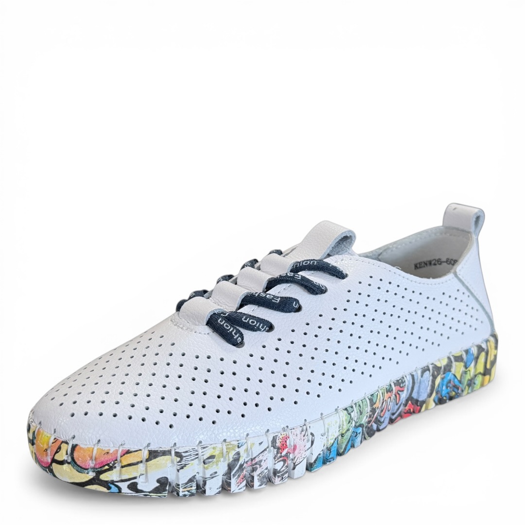 SOKOLSKI KEN W26-609 PÓŁBUTY AŻUROWE BIAŁE COMB • Rozm. D.: 40