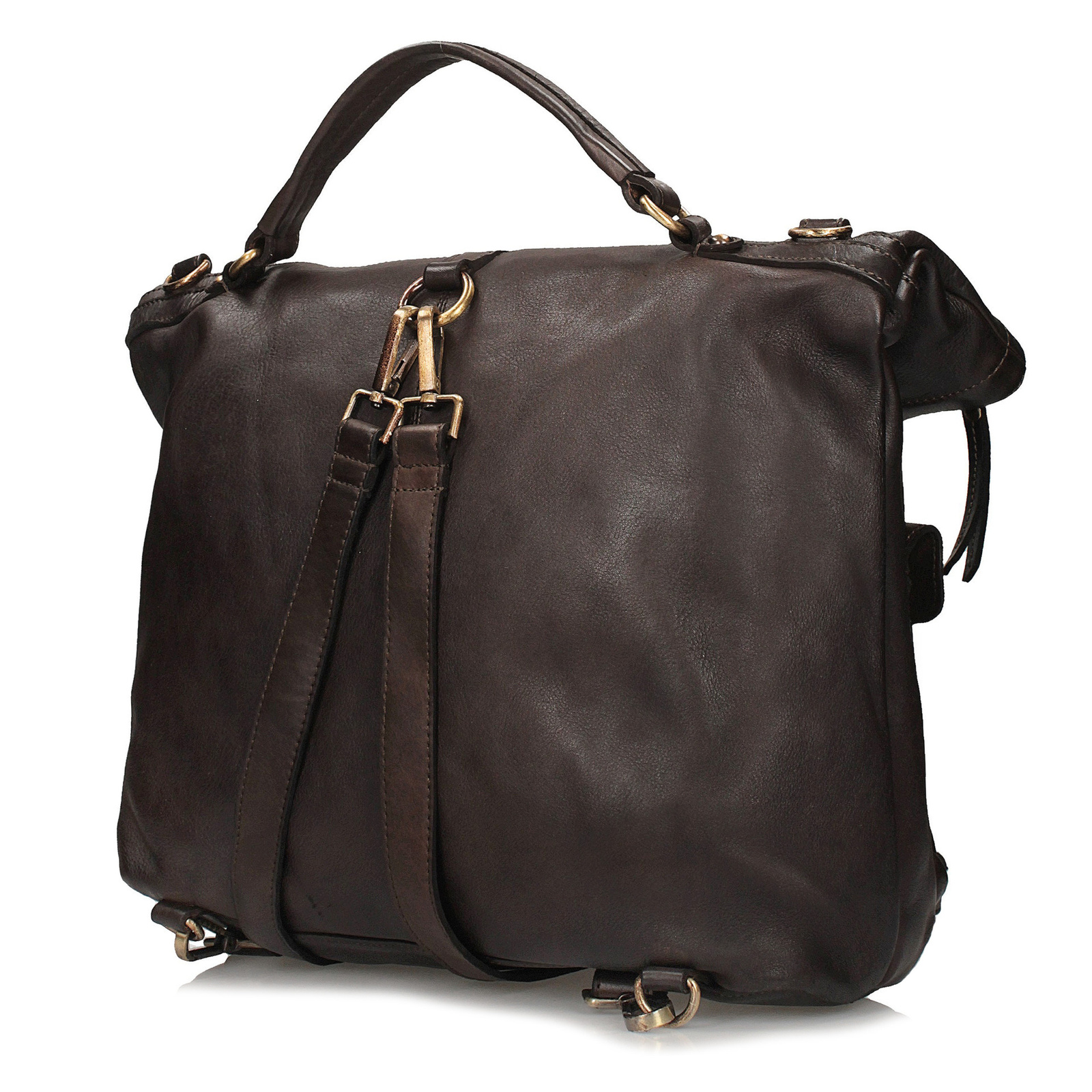 TOSCANIO F140 PLECAKO- TORBA SKÓRA VINTAGE BORDOWA