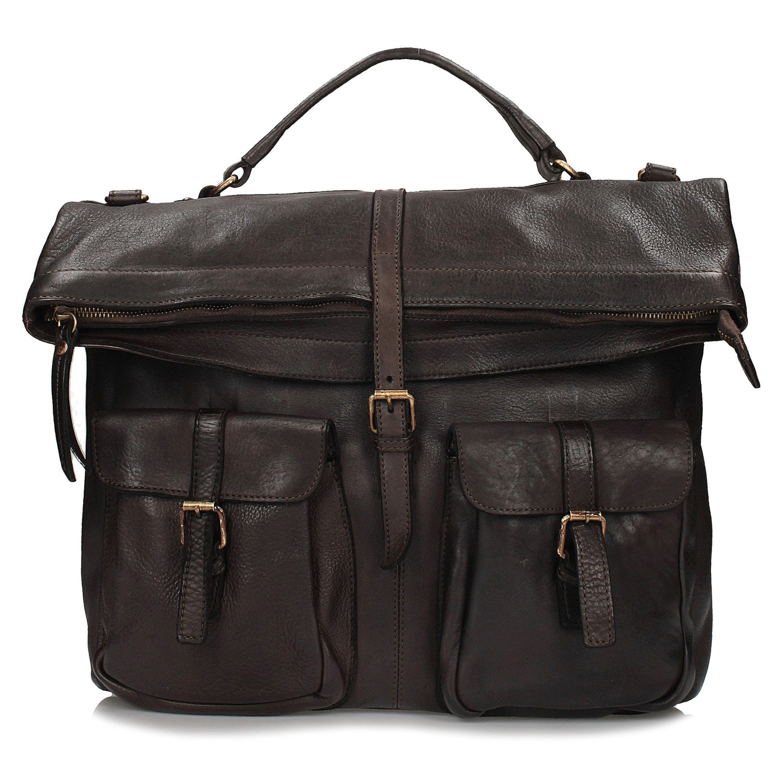 TOSCANIO F140 PLECAKO- TORBA SKÓRA VINTAGE BORDOWA