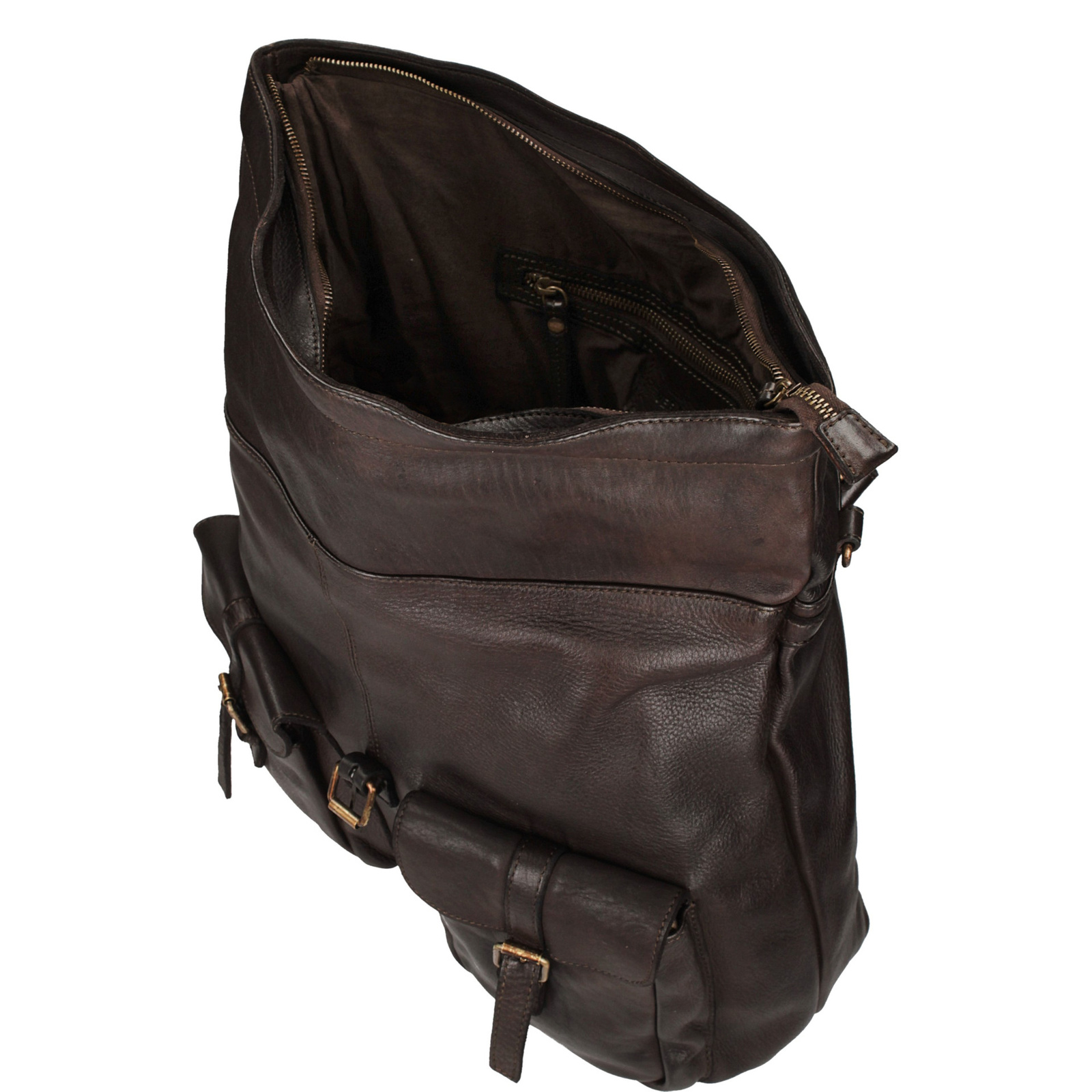 TOSCANIO F140 PLECAKO- TORBA SKÓRA VINTAGE BORDOWA