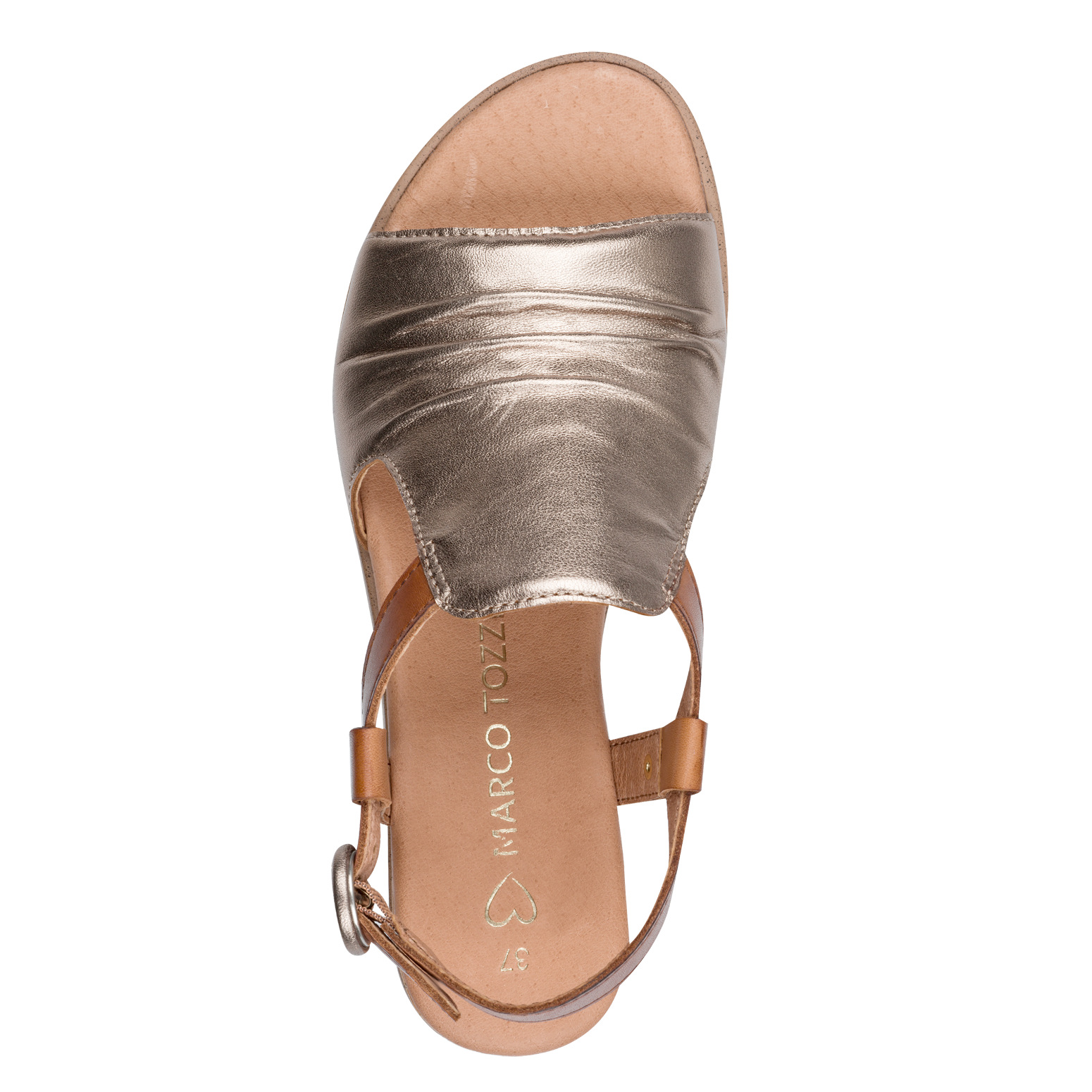 MARCO TOZZI 2-28706-46 532 SANDAŁ NA KOTURNIE RÓŻ MET. • Rozm. D.: 38