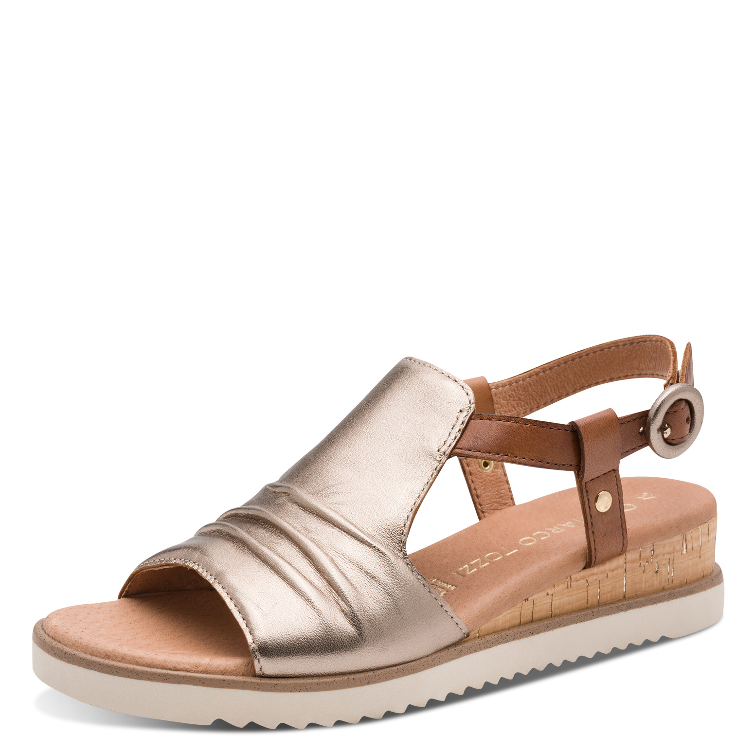 MARCO TOZZI 2-28706-46 532 SANDAŁ NA KOTURNIE RÓŻ MET. • Rozm. D.: 38