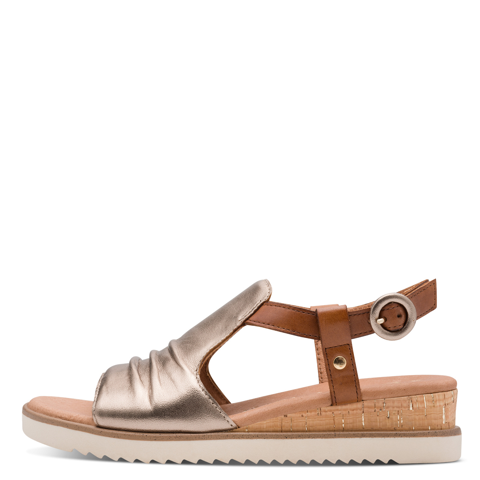 MARCO TOZZI 2-28706-46 532 SANDAŁ NA KOTURNIE RÓŻ MET. • Rozm. D.: 38