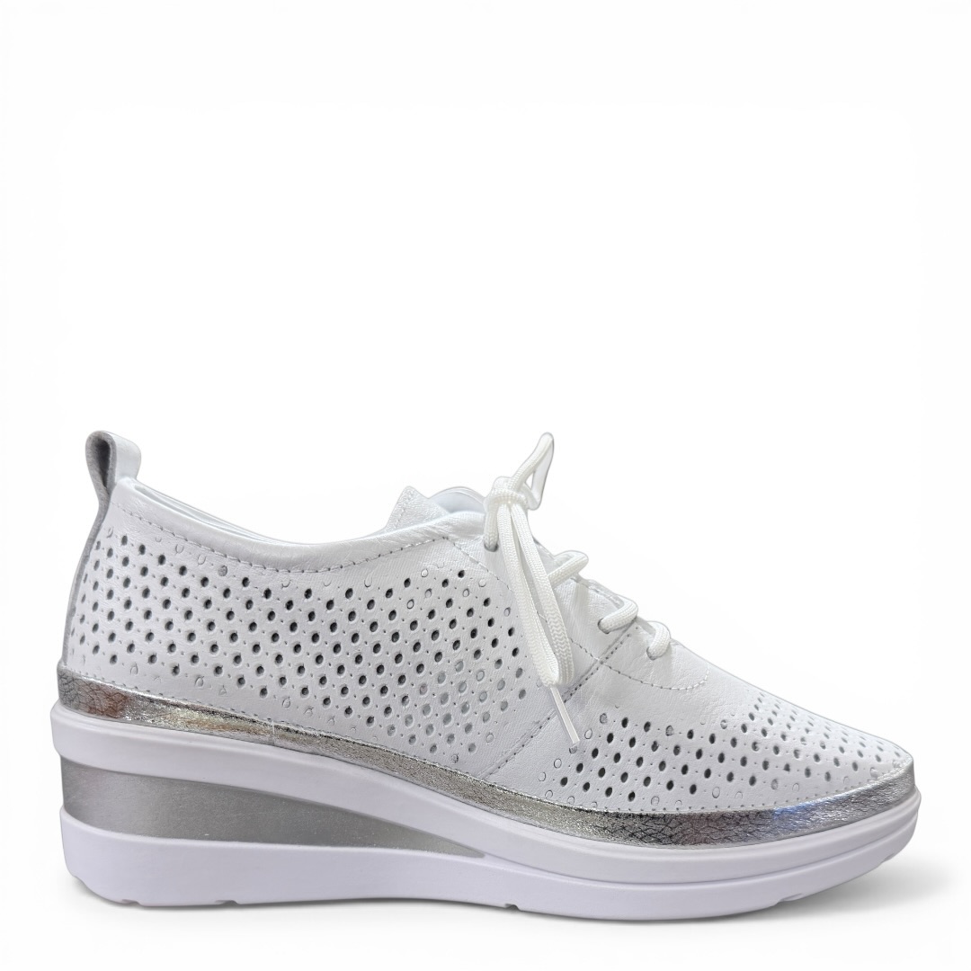 SOKOLSKI AMI W26-150 półbut ażur biało-srebrny • Rozm. D.: 37