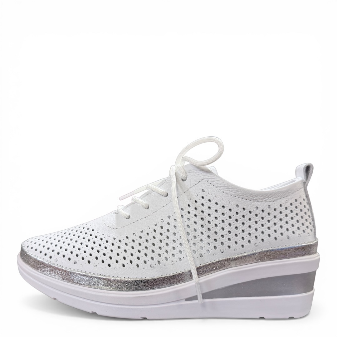 SOKOLSKI AMI W26-150 półbut ażur biało-srebrny • Rozm. D.: 39