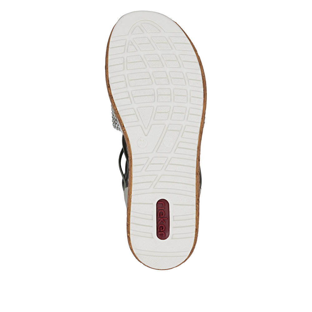 RIEKER sandały 62741-52 SANDAŁY NA KOTURNIE SZAŁWIOWE • Rozm. D.: 36