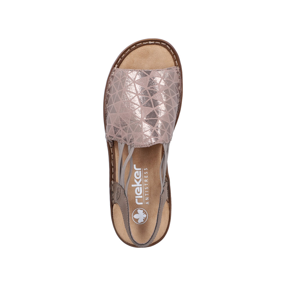 RIEKER 608D1-60 SANDAŁKI BEŻOWE • Rozm. D.: 41