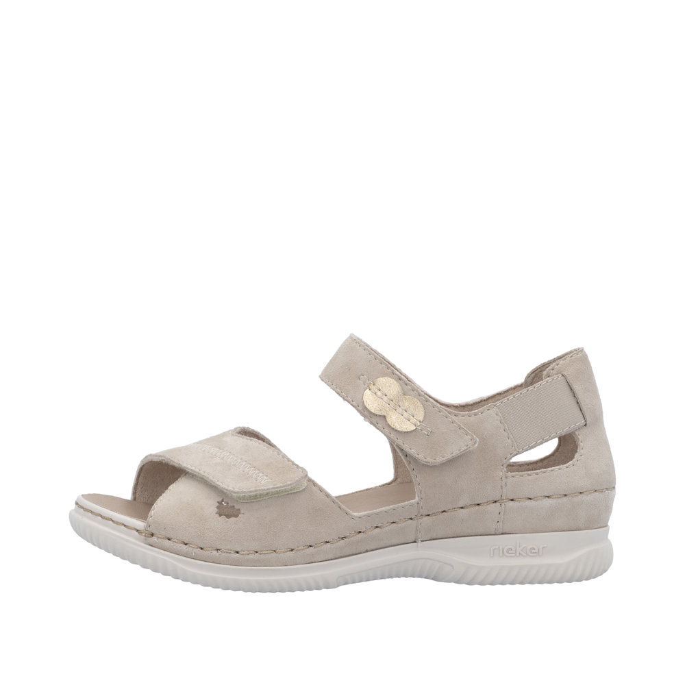RIEKER V7474-60 SANDAŁY KRYTA PIĘTA BEŻOWE • Rozm. D.: 37